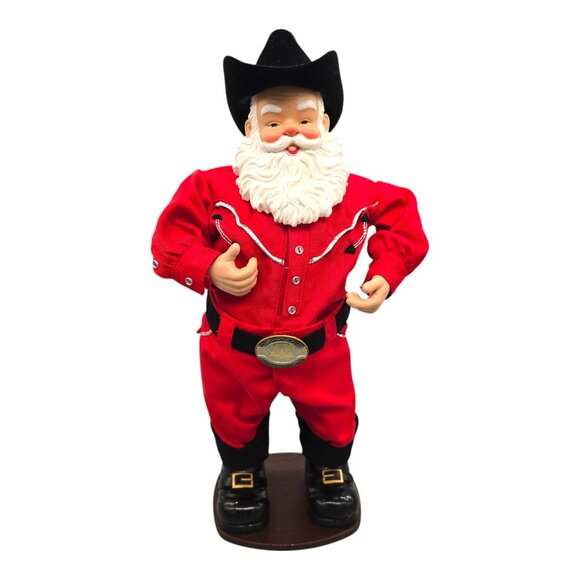 1999 Holly Jolly Rock Dancing Santa Animated Singing Cowboy Alan Jackson Tested - Picture 5 of 16